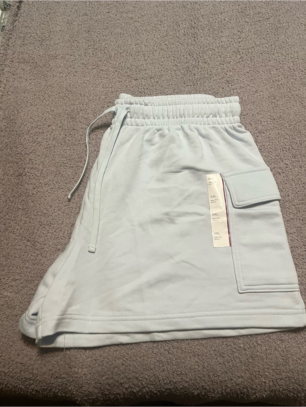 NWOT Women’s Light Blue Cargo Pocket Drawstring Shorts